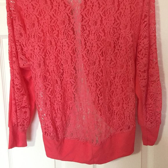 NWOT Pink Bat Wing Sleeve Open Front Shrug Bolero - Picture 4 of 7